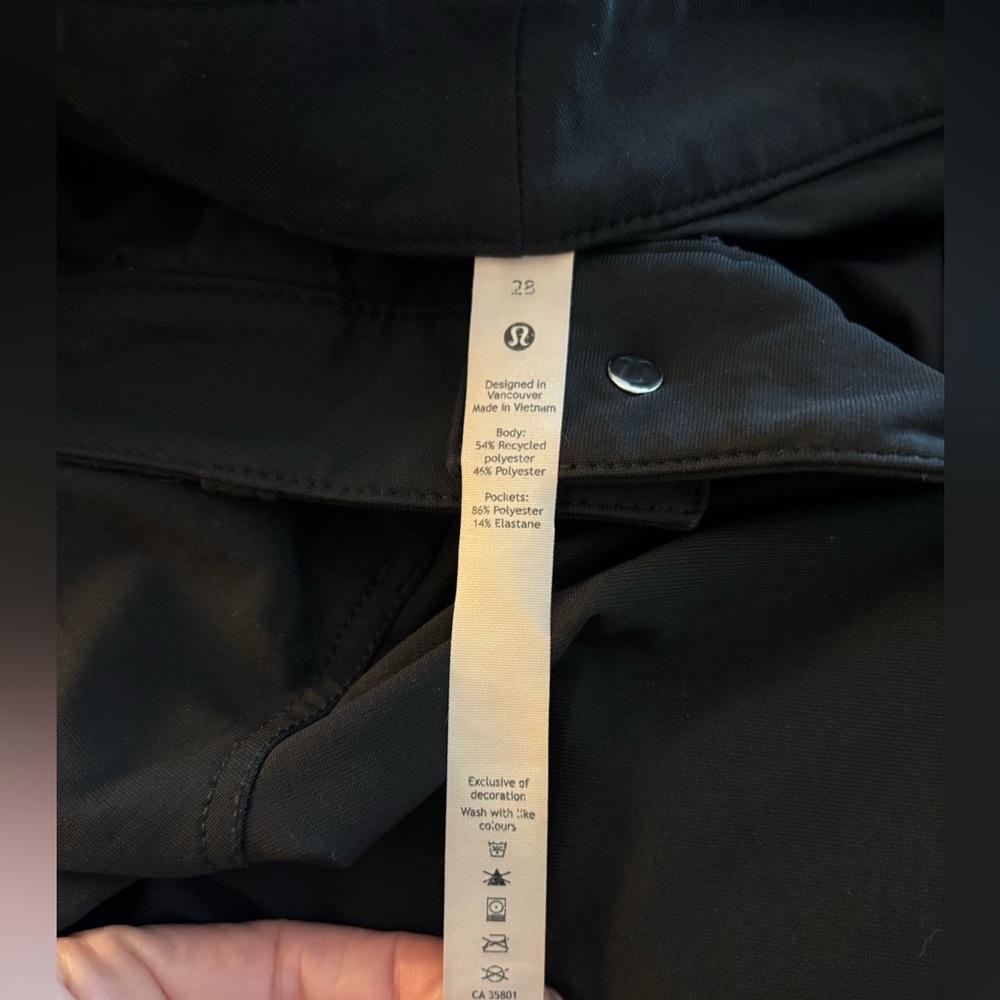 Lululemon City Sleek Wide Leg Pant Black High Rise 5 Pocket Size 28 - Picture 4 of 5